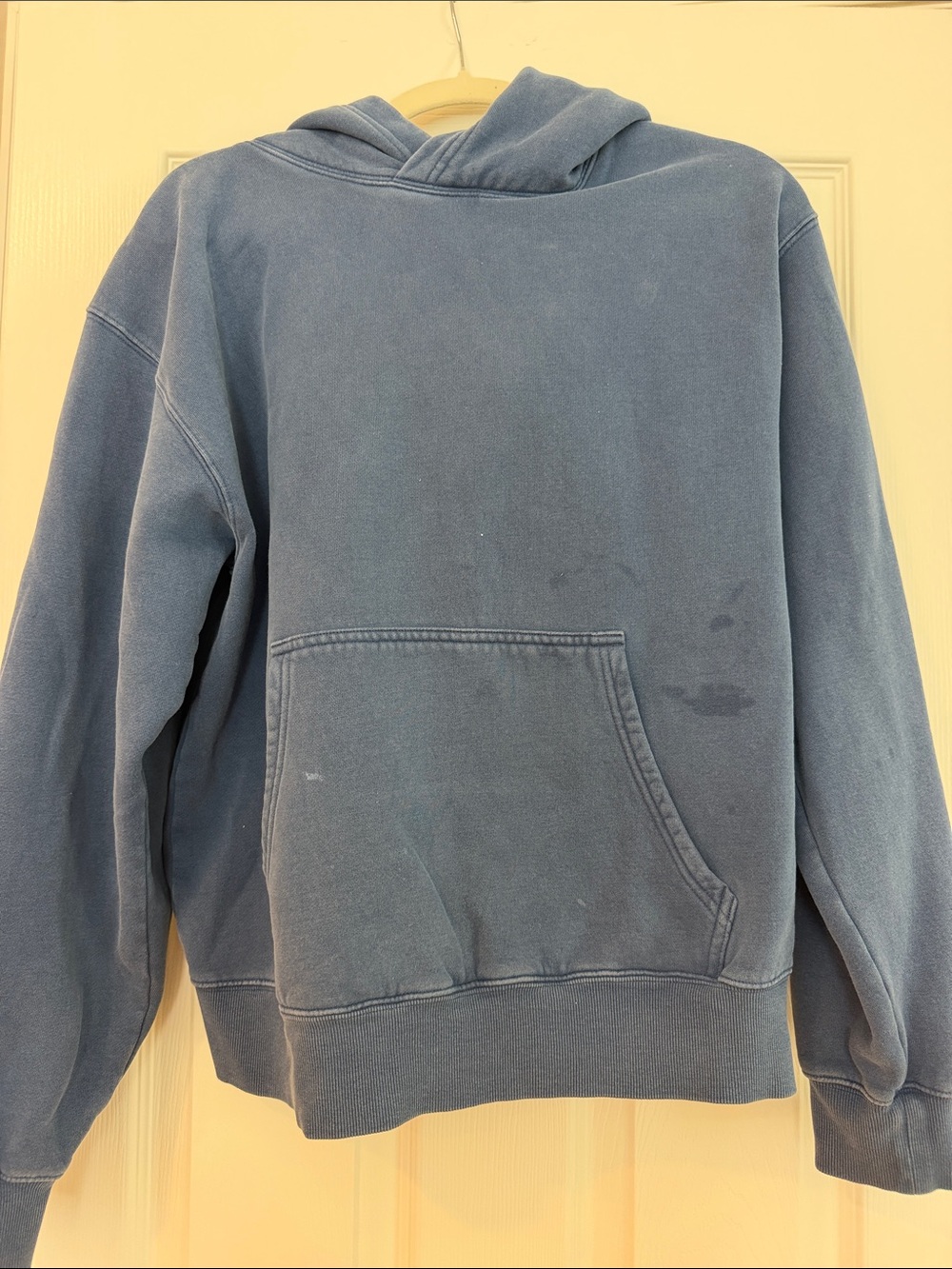 Aritzia Washed Blue Perfect Fit Pullover Hoodie